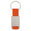 Yip rechthoek sleutelhanger - metaal - 6.5 cm - gekleurd polyester lint