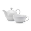 Tea Time theepot 400ml - keramiek - wit - inclusief theekopje - geschenkverpakking