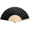 Folklore handwaaier - polyester - 42 x 23 cm - houten handvat