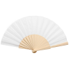 Folklore handwaaier - polyester - 42 x 23 cm - houten handvat