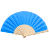 Folklore handwaaier - polyester - 42 x 23 cm - houten handvat