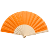 Folklore handwaaier - polyester - 42 x 23 cm - houten handvat