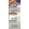 Wandkalender Premium - 3 maandblokken - 33x70 cm - dagschuiver en ophangoog
