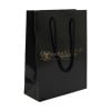 Luxe papieren tas 190 g/m² - A5+ - zwart/wit - glanslaminaat - katoenen koord
