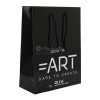 Luxe papieren tas 190 g/m² - A4 - zwart/wit - glanslaminaat - katoenen koord