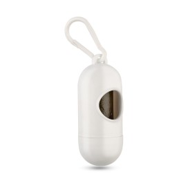 Container met 10 vuilniszakjes - kunststof - 10 cm - met karabijnhaak