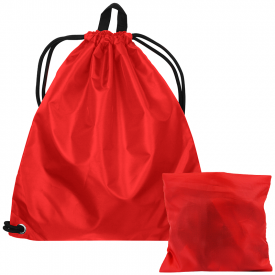 100% RPET opvouwbaar rugzakje-Rood
