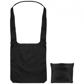 100% RPET opvouwbare crossbody tas-Zwart
