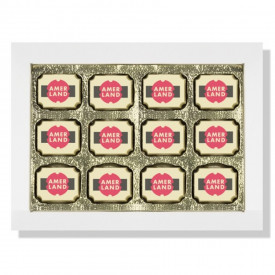 12 logobonbons in geschenkdoos-Puur hazelnootpraline