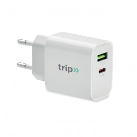 USB EU muuradapter - kunststof - 18W - 2-poorts