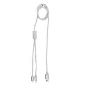 Cablong 2 in 1 oplaadkabel - metaal - 120 cm
