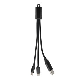 2-in-1 Oplaadkabel USB-A/C naar USB-C & Lightning Aluminium-Zwart