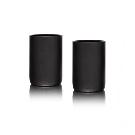 Rebottled® tumbler set - 330ml - mat zwart glas - 2 stuks