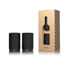 Rebottled® tumbler set - 330ml - mat zwart glas - 2 stuks