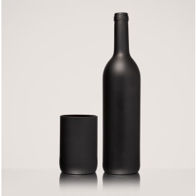 Rebottled® tumbler set - 330ml - mat zwart glas - 2 stuks