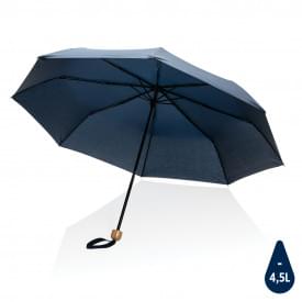20.5" Impact AWARE™ RPET 190T pongee bamboe miniparaplu-Donkerblauw