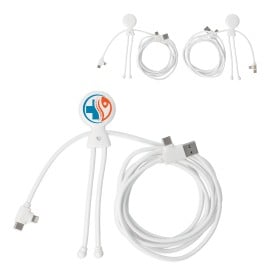 Xoopar Mr Bio Long oplaadkabel - gerecycled kunststof - 60 W - USB-A & USB-C