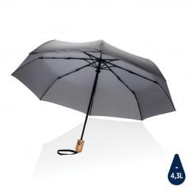 21" Impact AWARE™ RPET 190T bamboo auto open/dicht paraplu
