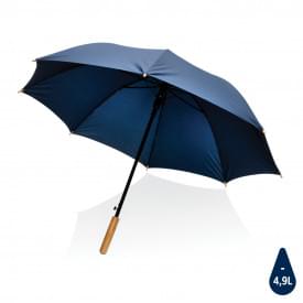 23" Impact AWARE™ RPET 190T auto open bamboe paraplu-Donkerblauw