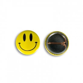 Button met speld 25 mm-Zilver, #c4c4c4-1 kleur