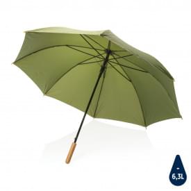 27" Impact AWARE™ RPET 190T auto open bamboe paraplu-Groen