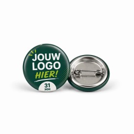 31mm button met speld-Zilver