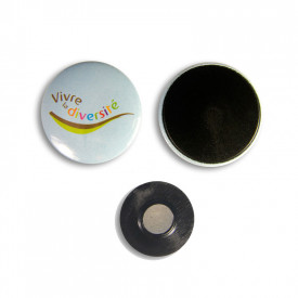 Button met kledingmagneet 31 mm-Zilver, #c4c4c4-1 kleur
