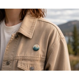 31mm matte button met speld-Zilver