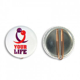 Button met clip 37 mm-Zilver, #c4c4c4-1 kleur