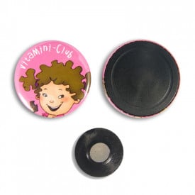 Button met kledingmagneet 37 mm-Zilver, #c4c4c4-1 kleur