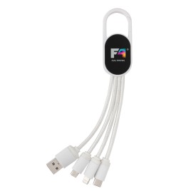 4-in-1 kabel met karabijnhaak-Wit