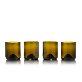 Rebottled® drinkglazen set - 175ml - olijfkleurig glas - 4 stuks