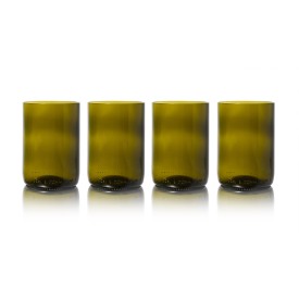 Rebottled® tumbler set - 330ml - olijfkleurig glas - 4 stuks