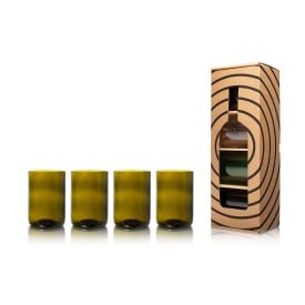 Rebottled® tumbler set - 330ml - olijfkleurig glas - 4 stuks