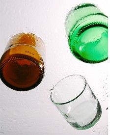 Rebottled® drinkglazen set - 175ml - 4 stuks met verschillende kleuren glas