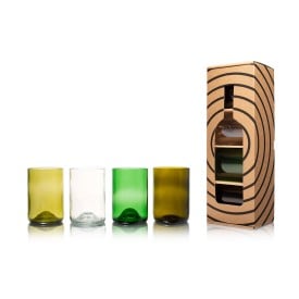 Rebottled® tumbler set - 330ml - 4 stuks met verschillende kleuren glas