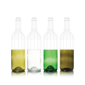Rebottled® tumbler set - 330ml - 4 stuks met verschillende kleuren glas