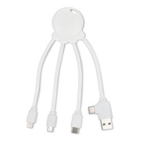 4009| Xoopar Eco Octopus Oplaadkabel Ocean Bound Plastic-Wit