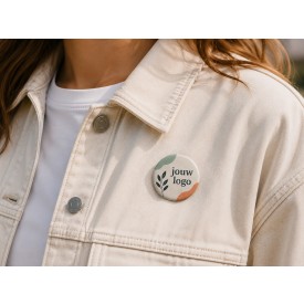 44mm matte button met speld-Zilver