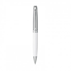 Caran d'Ache Leman Rhodium Balpen-Lasergravure-Wit, #FFFFFF