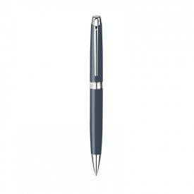 Caran d'Ache Leman Rhodium Balpen-Lasergravure-Grijs Grafiet, #3f4852