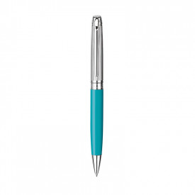 Caran d'Ache Leman Rhodium Balpen-Lasergravure-Turqoise, #009cac