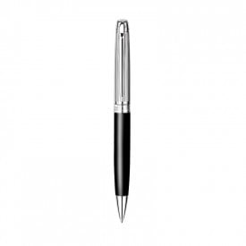 Caran d'Ache Leman Rhodium Balpen-Lasergravure-Zwart, #000000