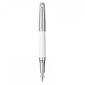 Caran d'Ache Leman Rhodium Vulpen-Lasergravure-Wit, #FFFFFF