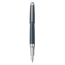 Caran d'Ache Leman Rhodium vulpen - metaal - blauwe inkt