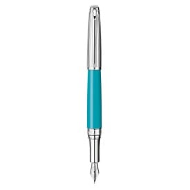 Caran d'Ache Leman Rhodium vulpen - metaal - blauwe inkt