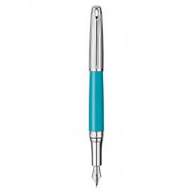 Caran d'Ache Leman Rhodium Vulpen-Lasergravure-Turqoise, #009cac