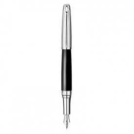 Caran d'Ache Leman Rhodium Vulpen-Lasergravure-Zwart, #000000