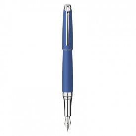 Caran d'Ache Leman Rhodium Vulpen-Blue Night Mat, #405788-Lasergravure
