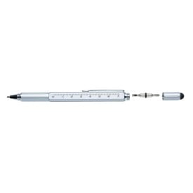 5 in 1 toolpen - metaal - blauwe inkt - 5 functies